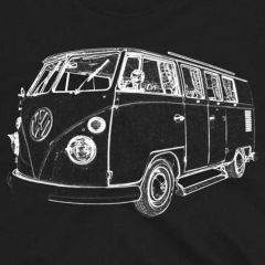 1965 VW Type 2 Split Screen Кемпер Тениска 100% Памук